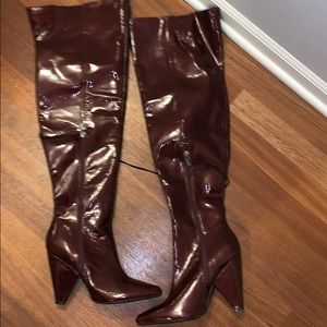 Thigh High Burgundy Boots